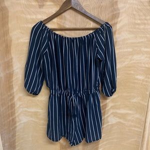 Another game day off the shoulder romper